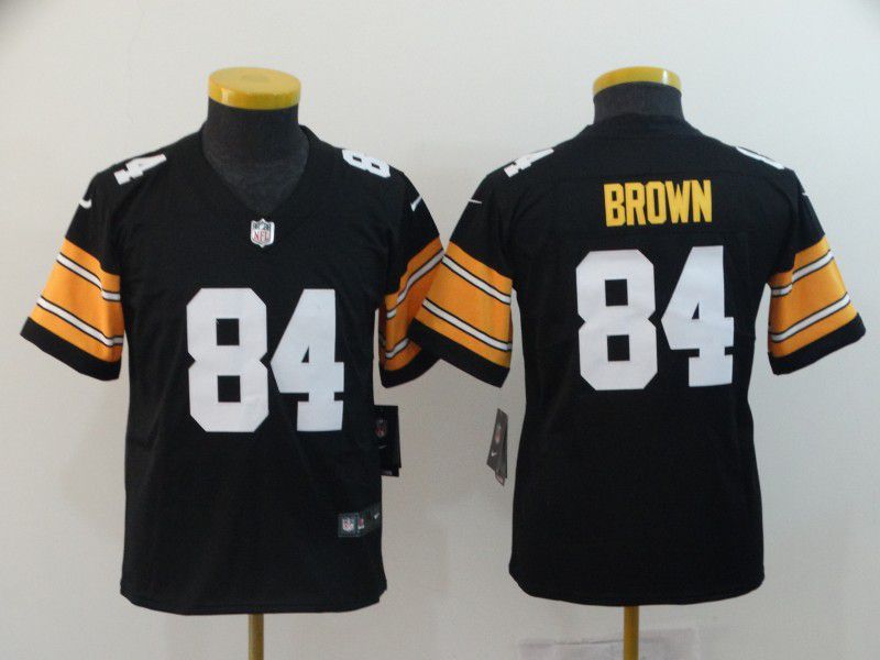 Youth Pittsburgh Steelers 84 Brown Black Nike Vapor Untouchable Limited Playe NFL Jerseys